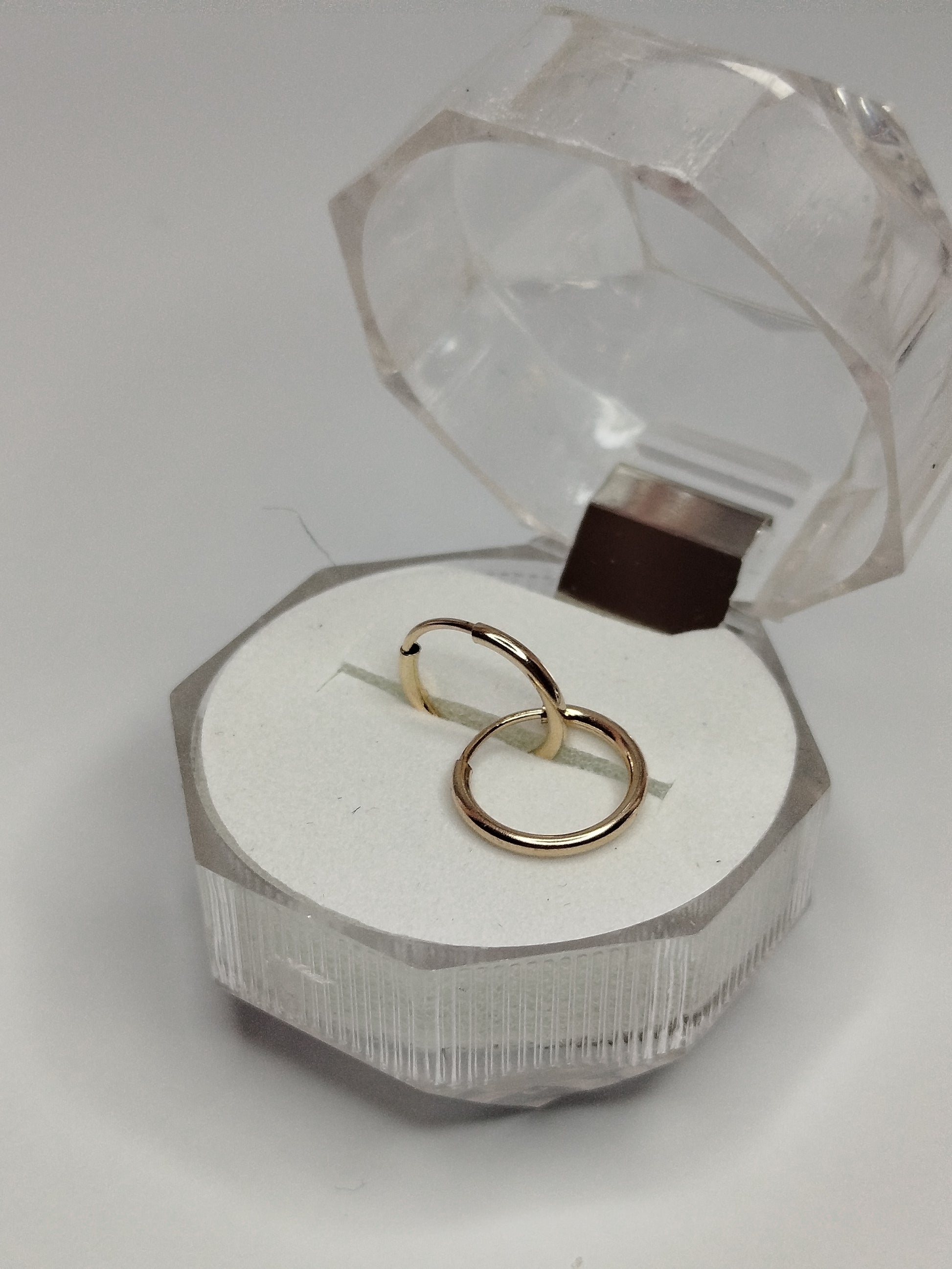 Aros tubos de oro 14k
