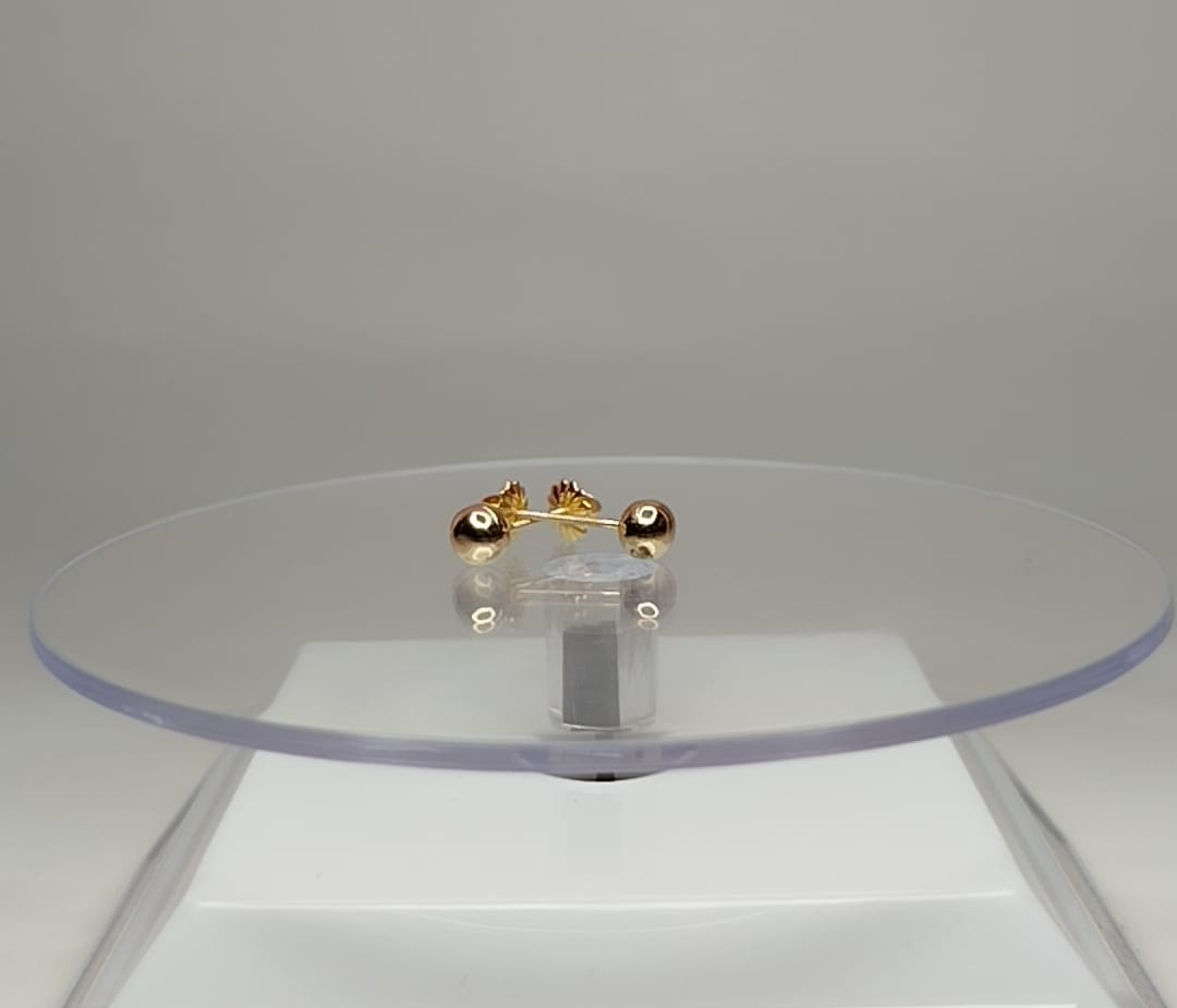 Aros pelotitas de oro 18k