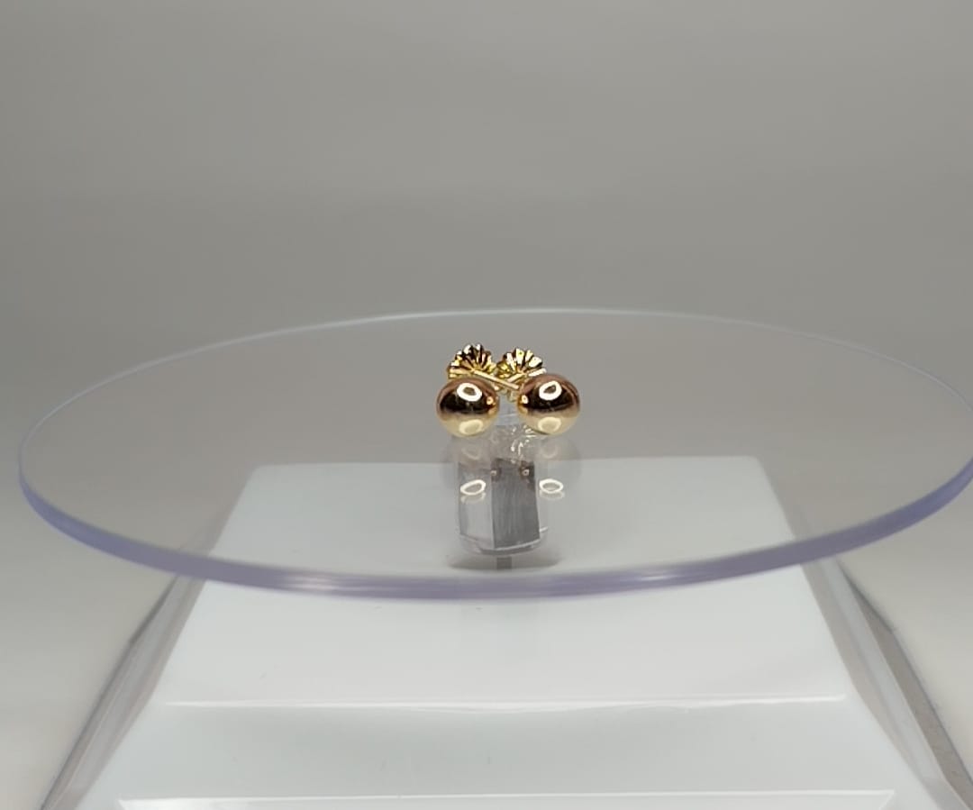 Aros pelotitas de oro 18k