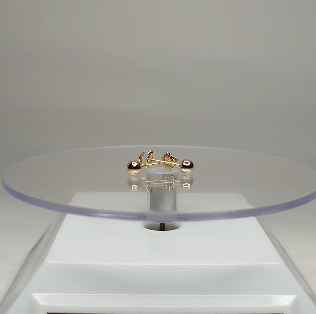 Aros pelotitas de oro 18k