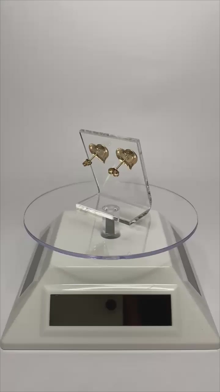 Aros corazón de oro 18k