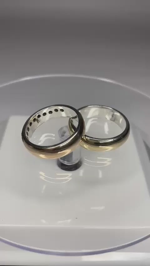 Argollas inglesa plata con oro
