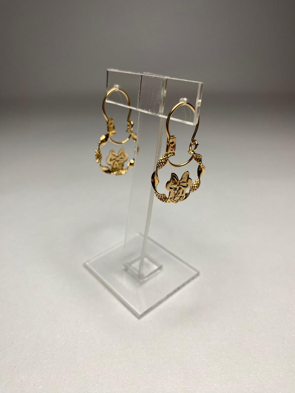 Aros enroscados de oro 18k Minnie