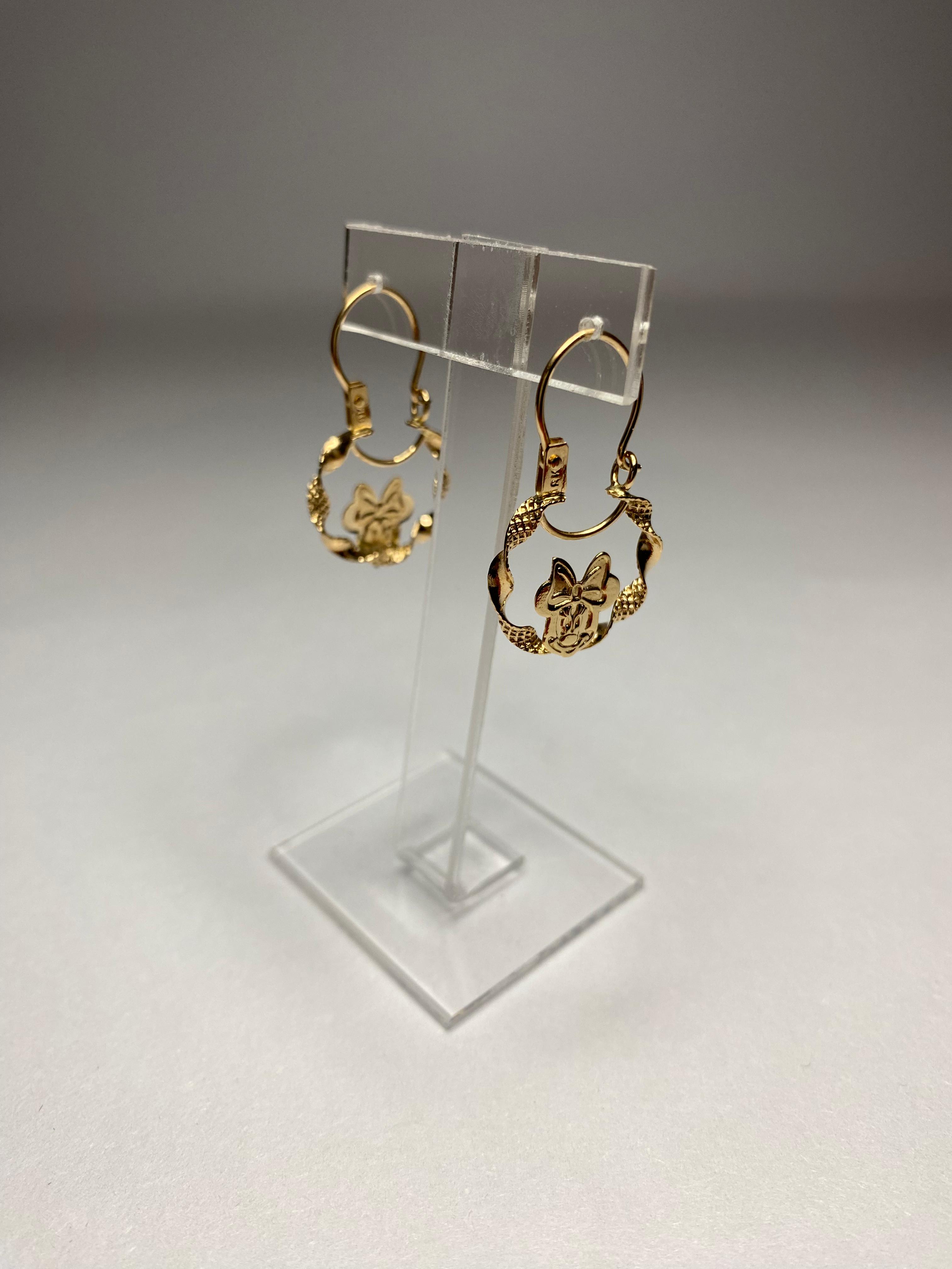 Aros enroscados de oro 18k Minnie
