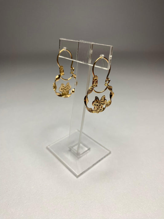 Aros enroscados de oro 18k Minnie