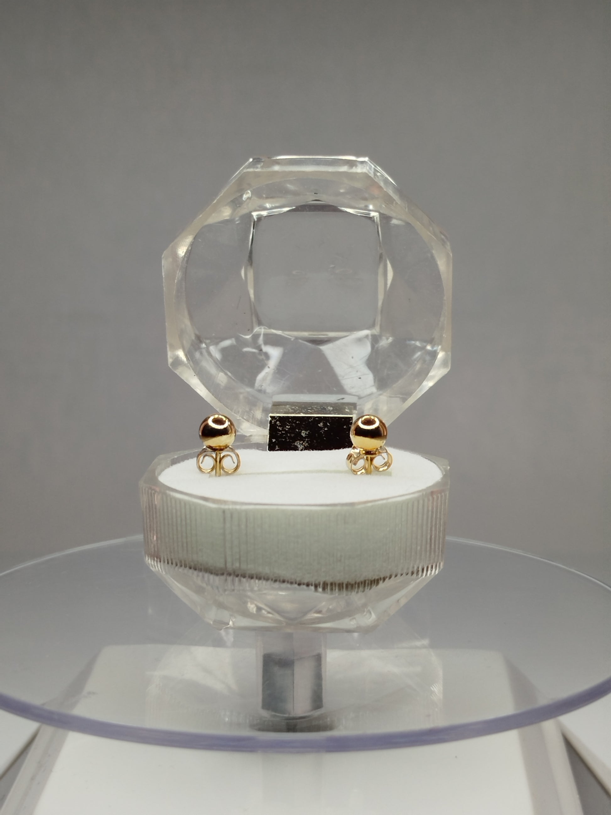 Aros pelotitas de oro 14k