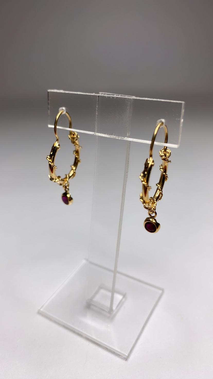 Aros tubos alambre de oro 18k