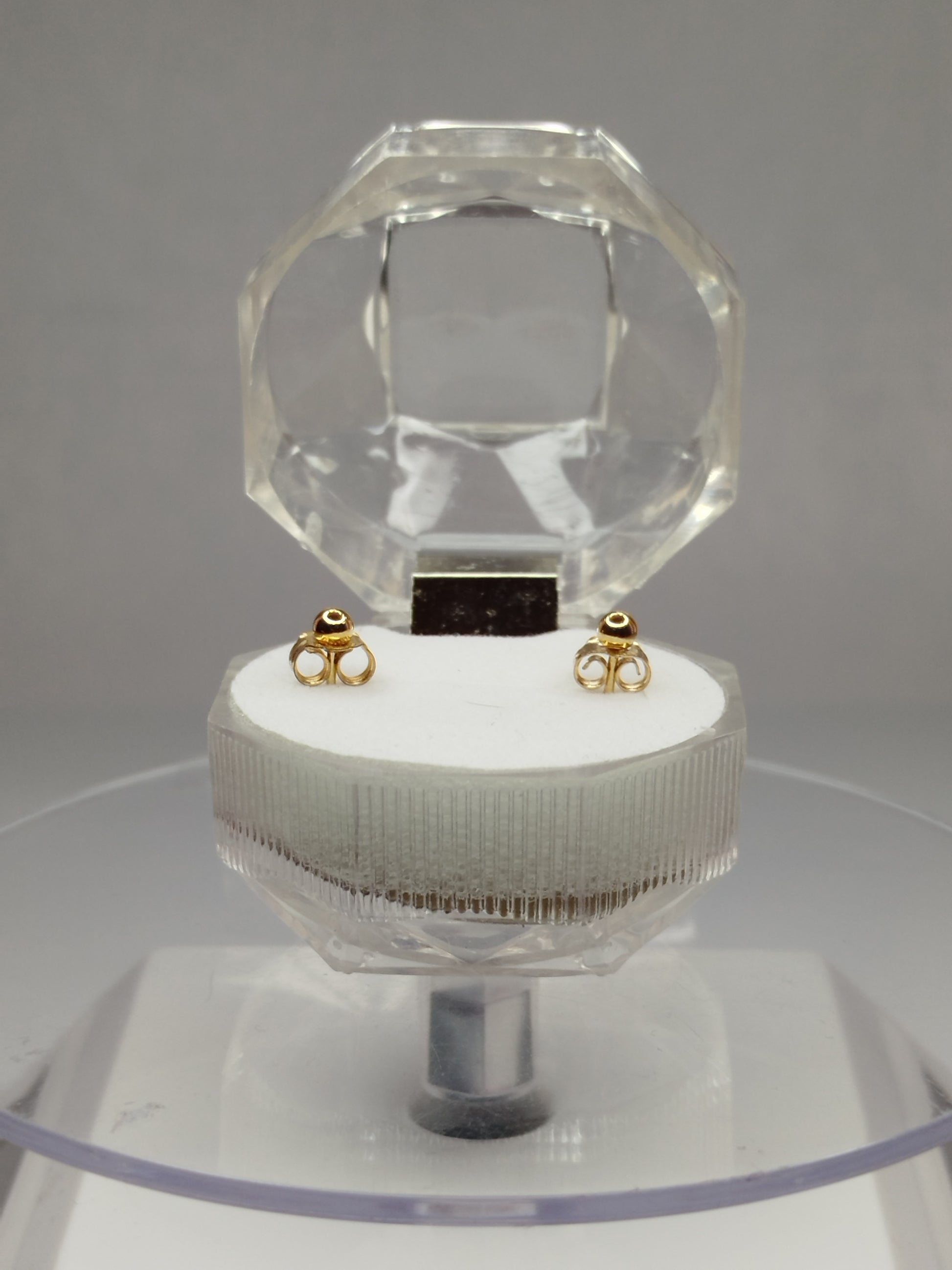 Aros pelotitas de oro 14k