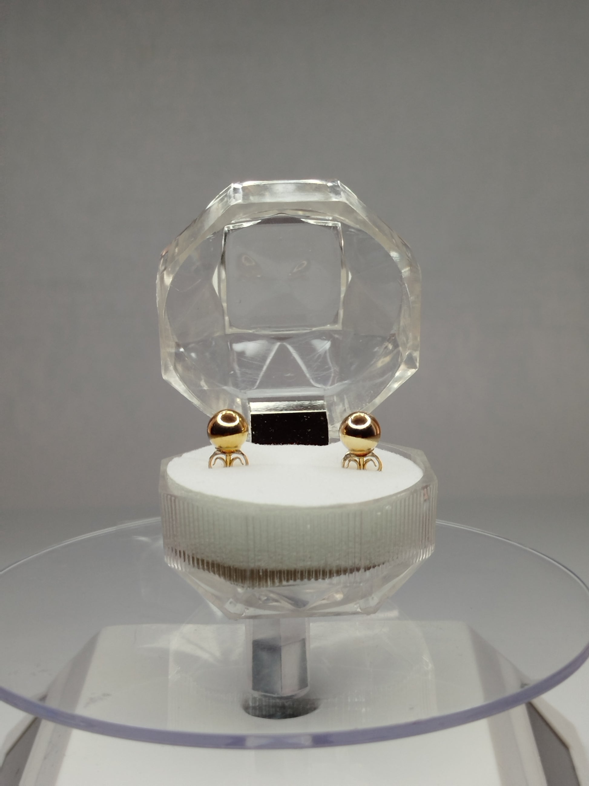 Aros pelotitas de oro 14k