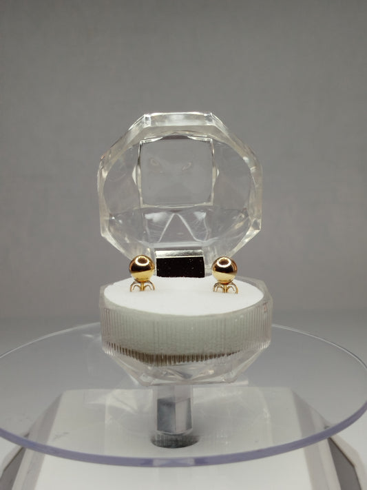 Aros pelotitas de oro 14k
