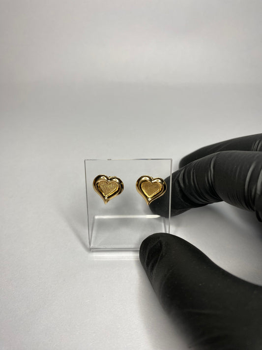 Aros corazón de oro 18k