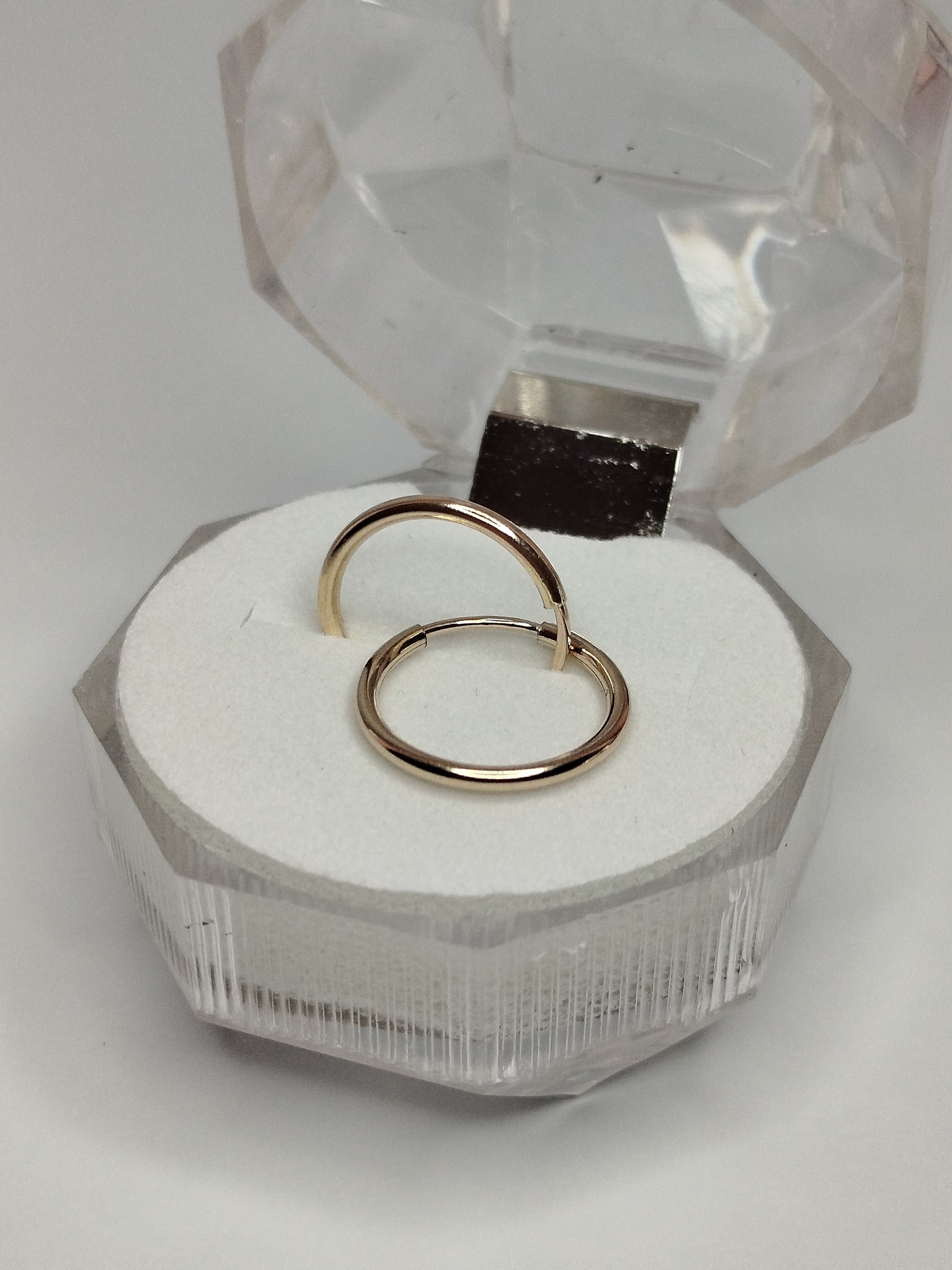 Aros tubos de oro 14k